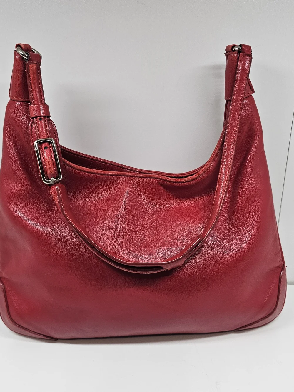 Coach Red Leather Shoulder Hobo